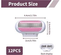 EPKH-12 Pièces Recharges de Lames Pour Femme, Lames de Rasoir Femme, Lames Compatible avec Venus, Recharges Lames Rose, Recharges à 3 Lames en Acier Inoxydable, Rasage Doux et Précis (Rose)