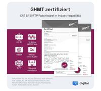 EPKH-2m Câble RJ45 CAT 8 Cordon de brassage - Certifié GHMT - Cable Réseau Blindé AWG 24 S/FTP LSZH 40Gbps 2000MHz cuivre pur avec connecteurs dorés pour Switch PC TV Console de Jeux - Bleu