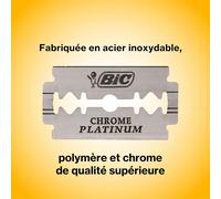 EPKH-Chrome Platinum - 100 Lames à Double Tranchant en Acier Inoxydable pour Rasoir de Sûreté, Rasage Précis et Confortable
