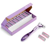 EPKH-Click 5 Soleil Rasoir Rechargeable Femme (5 Lames et Tête Pivotante) avec Bande Librifiante - 1 Rasoir + 10 Recharges