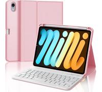 EPKH-Coque Clavier pour iPad Mini 7 A17 Pro 2024/Mini 6 8.3"", AZERTY Clavier Bluetooth Détachable pour iPad Mini 7 A17 Pro 2024/Mini 6 2021, Noir
