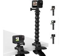 EPKH-Fixation Pince Jaws Clamp Flexible Bras de Serrage Support Mâchoires Col de Cygne Compatible avec GoPro Hero 13 12 11 10 9 8 7 6 5 Session DJI Caméras d'action