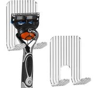 EPKH-Lot de 2 supports de rasoir en acrylique pour douche, support de rasoir compatible avec Gillette Sensor 3, Mach 3, Vikings Blade the Chieftain, crochet de rangement de salle de bain pour