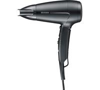 EPKH-Seche cheveux de voyage, Sèche cheveux avec poignée pliable et concentrateur amovible, double intensité : 110/220 V, sèche-cheveux compact 1 600 W, Noir, HT 0159