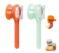 Épluche-légumes multifonction, éplucheur de pommes de terre, doté de deux lames en acier inoxydable, avec réceptacle de collecte, couleur combinée orange et vert clair, longueur de 20 cm