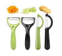 Éplucheur à légumes - ÉCONOME - Double tranchant - Manche ergonomique - Acier inoxydable - Lot de 4 pièces