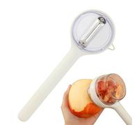 Éplucheur avec bac collecteur - combinaison manche en bois en acier inoxydable | Éplucheur pratique pour courgettes, aubergines, poires, oranges | Aide de cuisine restaurant maison camping