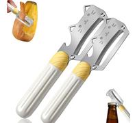 Éplucheur avec décapsuleur, éplucheur 2 en 1 en acier inoxydable, multifonction, éplucheur de pommes de terre, éplucheur de légumes avec ouvre-bière, couteau à légumes, éplucheur d'asperges, éplucheur