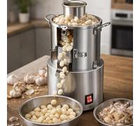Éplucheur d'ail électrique, 200 W, machine commerciale en acier inoxydable pour la séparation de l'ail, élimination efficace de la peau, parfait pour les restaurants et les barbecues