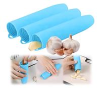 Éplucheur d'ail en silicone ; peler l'ail avec rouleau en silicone ; éplucheur d'ail en silicone ; tube d'épluchage d'ail (bleu)