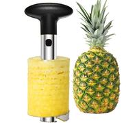 Éplucheur d'ananas en acier inoxydable, lames pour enlever les tiges des fruits coupés en dés, outil tout-en-un pour éplucher et trancher l'ananas