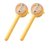 Éplucheur de cuisine 3 en 1 avec collecteur de déchets intégré, portable et conçu pour éplucher une variété de fruits et légumes, y compris les pommes de terre et les carottes (jaune)