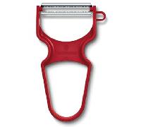 Victorinox RAPID Éplucheur, Éplucheur à tomates, dentelé, à deux tranchants, extra tranchant, manche plastique robuste, rouge