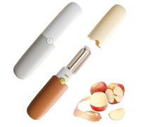 Éplucheur de Fruits,2 pièces 2-en-1 Couteau à fruits Petit couteau d'office portatif et éplucheur avec couvercle pour le voyage et le camping