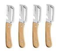 Éplucheur de Légumes 4 Pièces en Acier Inoxydable | Manche en Bois Ergonomique, Lame Julienne Précise, pour Agrumes et Carottes, Service Restaurant