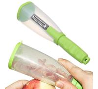 Éplucheur de légumes avec récipient - Outil d'épluchage et de déchiquetage multifonction en acier inoxydable avec rangement intégré pour légumes et fruits, gadget de cuisine compact pour la cuisine à