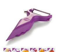 Éplucheur de Légumes Börner (6 en 1) • Éplucheur à Garniture + Râpe • Éplucheur Multifonction pour Fruits et Légumes • Éplucheur Universel • Éplucheur de Pommes de Terre (Violet)