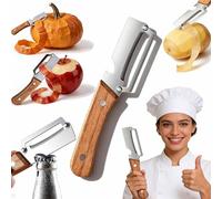 Éplucheur De Légumes Multifonction, 30% Gaspillage De Fruits En Moins 3 En 1 éplucher & Trancher & Ouvre-Bouteille Super Tranchant Ne Se Bouche Pas Et Poignée Antidérapante Cuisine Quotidienne (1PC)