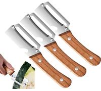 Éplucheur De Légumes Multifonction For La Cuisine, Éplucheur De Fruits Et Légumes Multifonctionnel En Acier Inoxydable Avec Manche En Bois Et Décapsuleur(3pcs)