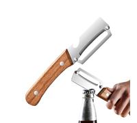 Éplucheur de Légumes,Ustensiles de cuisine à manche en bois antidérapants avec ouvre-bouteille - 2-en-1 Trancheur pour pommes de terre et courgettes | Pour carottes, aubergines et poire