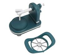 Éplucheur de pommes, éplucheur de fruits, éplucheur de fruits multi-usages, éplucheur et trancheuse en plastique et acier inoxydable, outil de cuisine rotatif à manivelle (vert foncé)