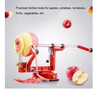 Éplucheur de Pommes Manuel Multifonction en Acier Inoxydable Carottier de Légumes aux Fruits Fournitures Cuisine Rouge-XIS