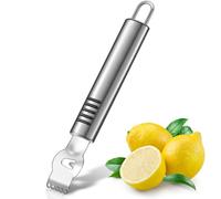 Éplucheur de Zeste de Citron Zesteur de Citron Professionnel Gratte-Citron avec Couteau à Canelle Rasoir à Citron en Acier Inoxydable pour Gin Cocktails Ustensile de Cuisine (Classique, 16 cm)