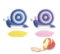 Éplucheur D'escargots en Céramique, Eplucheur Légumes pour Enfants Éplucheur de Fruits Portable avec Manche Antidérapant Gadget de Cuisine Universel pour Fruits et Légumes