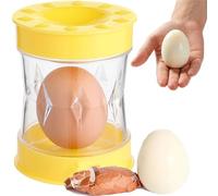 Éplucheur d'œufs à manivelle pour enlever rapidement les coquilles d'œufs durs, outil d'épluchage sans effort pour œufs durs, gadget de cuisine propre et rapide (jaune)