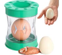 Éplucheur d'œufs à manivelle pour enlever rapidement les coquilles d'œufs durs, outil d'épluchage sans effort pour œufs durs, gadget de cuisine propre et rapide (vert)