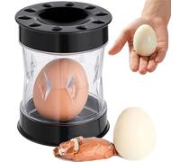 Éplucheur d'œufs à manivelle pour enlever rapidement les coquilles d'œufs durs, outil d'épluchage sans effort pour œufs durs, gadget de cuisine propre et rapide (noir)
