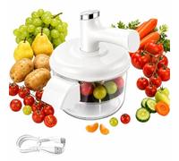 Eplucheur Electrique Pomme de Terre, Machine Automatique Fruits Inox，Blanc | Eplucheur Legumes Electrique Rechargeable a un Bouton, Eplucheur Automatique pour Carotte, Oignon, Raisin & Ail