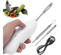 éplucheur Et Vide-pomme électrique Pour Courgettes, Vide-fruit Et Légume En Acier Inoxydable Avec 2 Têtes De Coupe, Grattoir à Main Pour écailles De Poisson Et Fruits De Mer