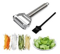 Éplucheur julienne inox trancheuse légumes fruits, avec brosse nettoyage