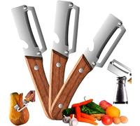 Eplucheur Légumes, Éplucheur De Légumes Et Fruits 2 En 1, Avec Décapsuleur Intégré, En Acier Inoxydable Ultra Tranchant, Manche Ergonomique, Pour Pommes De Terre, Carottes (3pcs)