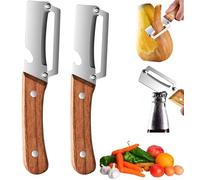 Eplucheur Légumes, Éplucheur De Légumes Et Fruits 2 En 1, Avec Décapsuleur Intégré, En Acier Inoxydable Ultra Tranchant, Manche Ergonomique, Pour Pommes De Terre, Carottes (2pcs)