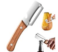 Éplucheur Multifonctionnel Pour La Cuisine, Éplucheur Économique Pour Fruits Et Légumes, Avec Décapsuleur, Manche En Bois Et Lame En Acier Inoxydable, Adapté Aux Fruits Et Légumes (1pcs)