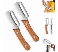 Éplucheur Multifonctionnel Pour La Cuisine, Éplucheur Multifonctionnel En Acier Inoxydable, Éplucheur À Fruits Avec Manche En Bois Et Décapsuleur, Pour Fruits, Légumes (2pcsA)