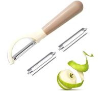 Éplucheur pivotant avec 2 lames pour fruits et légumes - Lame en acier inoxydable avec poignée antidérapante - Outil de cuisine pratique pour pommes de terre et pommes de terre