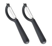 Éplucheur Universel (2 Pcs), Éplucheur pivotant en acier inoxydable, Couteau Cuisine avec Lame Tranchante pour Légumes Fruits, Noir
