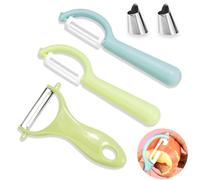 Éplucheur Universel Econome Legumes Peeler Céramique Éplucheur à Légumes Manuel Pomme de Terre Poignée Ergonomique Couteau Eplucheur Cuisine pour Fruits et Légumes 3 Pièces