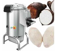 Éplucheuse de pommes terre professionnelle 750 W, haute résistance, 70-100 kg/h, en acier inoxydable, for éplucher le taro et gingembre, électrique, épluchage rapide 3 étapes(110V)