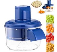 Éplucheuse électrique for raisins, entièrement automatique, rechargeable, for raisins, cerises et tomates. Éplucheuse d'ail électrique automatique améliorée (2025).(Blue)