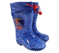 eplusm MARVEL SPIDERMAN Bottes en caoutchouc pour garçon de 3 à 8 ans Chaussures de pluie chaudes non doublées Bottes de pluie imperméables pour enfant, bleu, 32 EU