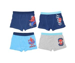 eplusm Paw Patrol Spiderman Lot de 4 boxers pour garçon avec différents motifs Sous-vêtements pour enfant 98 à 140 cm (DE/NL/SE/PL, Numérique, 134, 140, Regular, rouge)
