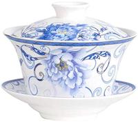 Eplze YBK Tech Grand bol à thé Gaiwan en porcelaine avec couvercle Gaiwan traditionnel chinois (6#)