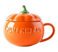 Eplze YBK Tech Tasse à café en céramique, motif citrouille, tasse à soupe, tasse à café, grande tasse à thé, lait avec couvercle, 27.5oz (Tasse)