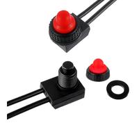 EPLZON 12V Interrupteur à Bouton-Poussoir Etanche ON-OFF SPST Bouton de Commutateuravec Lignes de 4.5" pour camping-car/moto/voiture KP-107 (Lot de 2 pièces,Rouge)