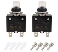 EPLZON 20A Disjoncteur à bouton-poussoir à réinitialisation manuelle 125/250V AC 50V DC Protection contre les surcharges thermiques (lot de 2 pièces)