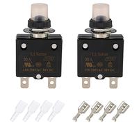 EPLZON 30A Disjoncteur à bouton-poussoir à réinitialisation manuelle 125/250V AC 50V DC Protection contre les surcharges thermiques (lot de 2 pièces)